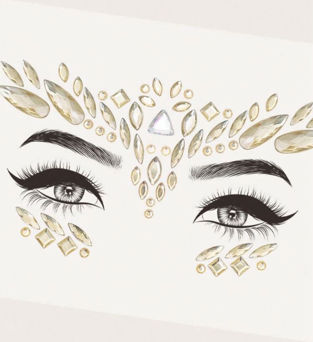 Gezichtsjuwelen - Stickervel - Gezichtssticker - Carnaval - Goud - Diamantjes - Gezichtsdecoratie - Feest - Festival - Glitter - Gezichtsglitter